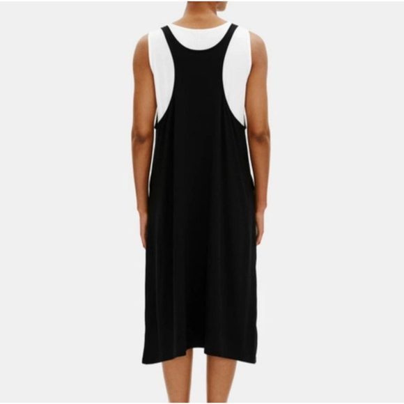 EILEEN FISHER Fine Jersey Scoop Neck Black Sleeveless Midi Dress PL - Picture 2 of 6